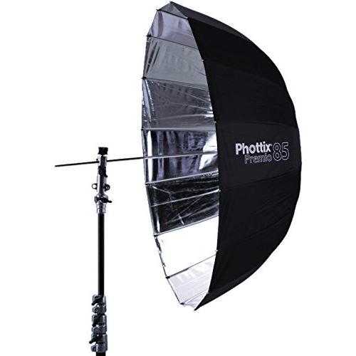 Phottix Ph85372 Premio réfléchissant Parapluie, 85 cm/83,8 cm, Argent Intérieur et extérieur Noir