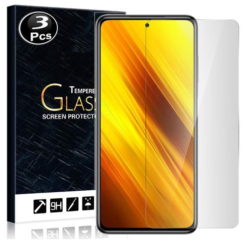 Lot de 3 Vitres protection d'ecran en verre trempé pour Xiaomi Poco X3