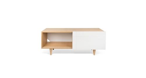 Temahome - meuble tv design cruz 120cm blanc mat & chêne