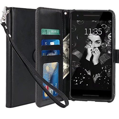 Google Pixel 2 XL Housse Coque Etui de luxe Portefeuille Porte Carte Et Billet (avec support integré) Noir