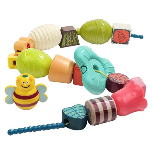 Puzzle Blocs de construction en bois pour enfants perlé Jouets éducatifs pour enfants - Multicolore