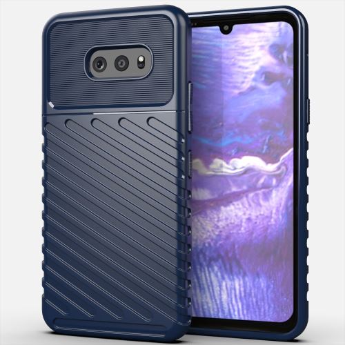 Coque en TPU sergé unique souple bleu pour votre LG G8X ThinQ