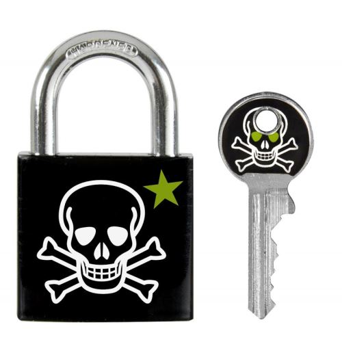 Master lock - 938763 - cadenas vestiaire motif tête de mort noir 30 mm