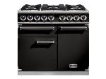 Falcon 1000 Deluxe - Cuisinière (four à deux étages) - pose libre - largeur : 99 cm - profondeur : 60 cm - hauteur : 91.2 cm - classe A - noir