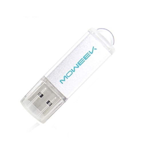 Clé USB 128 Go, Compatible PC/Mac/Linux (Disponible en 32 Go 64 Go 128 Go) Argent
