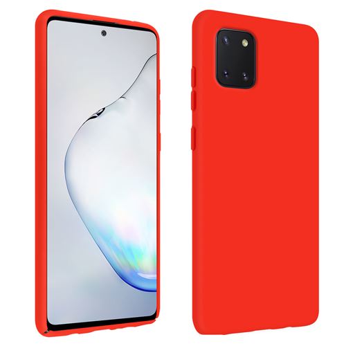 Coque Pour Galaxy Note 10 Lite Silicone Semi-rigide Finition Soft Touch Rouge