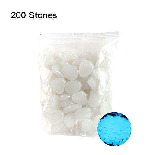 Blusea 200 pcs cailloux lumineux lueur dans les pierres sombres maison réservoir de poissons décor extérieur jardin passerelle