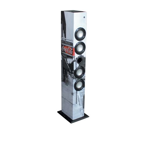 COCA-COLA Enceinte colonne bluetooth FM USB play&charge 64W - noir et blanc West street - 477590