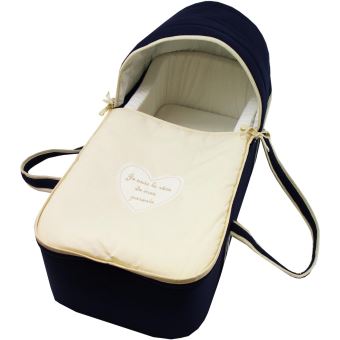Couffin pour b/éb/é bleu nuit et beige Motif Nounours
