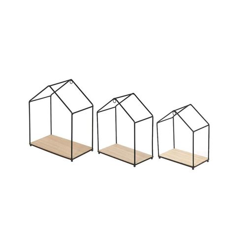 The Home Deco Factory - Etagère filaire en forme de maison (Lot de 3)