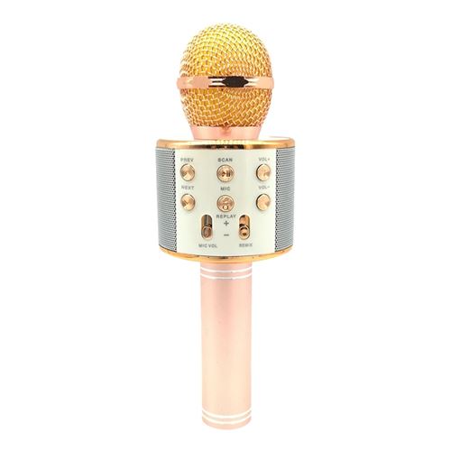(#145) Metal High Sound Quality Handheld KTV Karaoke Recording Bluetooth Wireless Microphone, for Notebook, PC(Rose Gold)