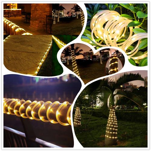 Pot Illuminé Décoratif Chaîne De Tube Fil Cuivre À 8 Modes Fonctionnement 10M 100 Led-Jaune