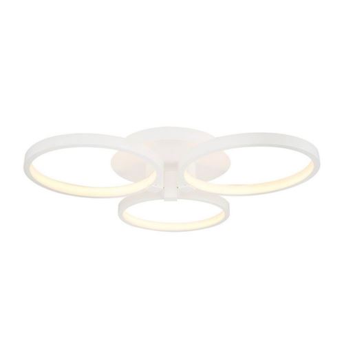 HOMEMANIA Lampe de Plafond Orbis Plafonnier - Ronde - Murale - Blanc en Métal, 56 x 56 x 12 cm, 1 x LED, 45W, 4725LM, 4200K Lumière Blanc Naturel