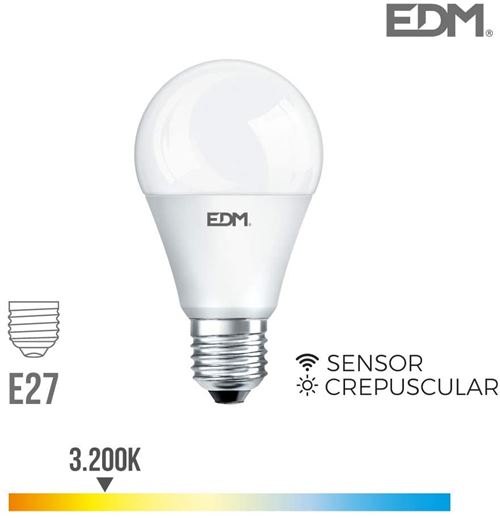 Ampoule LED standard 10 W 800 lm 3 200 K capteur crépusculaire [Classe énergétique A+]