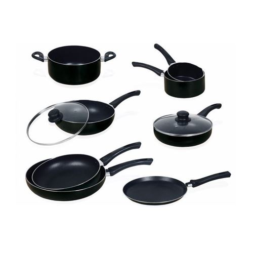 ART+CUISINE Batterie de cuisine 10 pieces - Tous feux dont induction - Noir