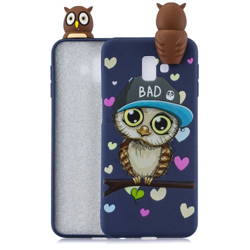 Coque en TPU impression de motifs de poupées mignonnes en 3D chouette mâle pour votre Samsung Galaxy J6 Plus