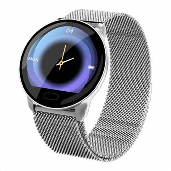 Montre Connectée Femmes Homme Sport Bracelet Connecté Étanche Bluetooth Montre Intelligente Tracker d'Activité pour Android iOS-Argent - 1