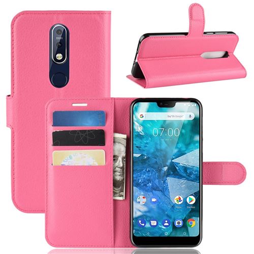 Etui en PU couleur rose pour votre Nokia 7.1