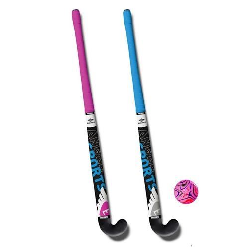Angel Sports hockeyset bleu / rose trois pièces de 28 pouces