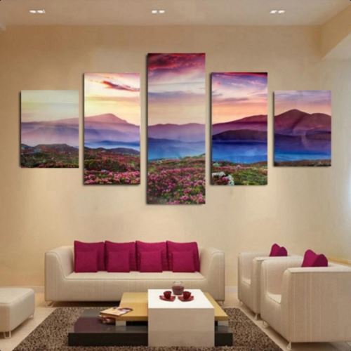 Tableau Multi Panneaux Mural 150cm*80cm Terrain de fleurs Sans cadre #4