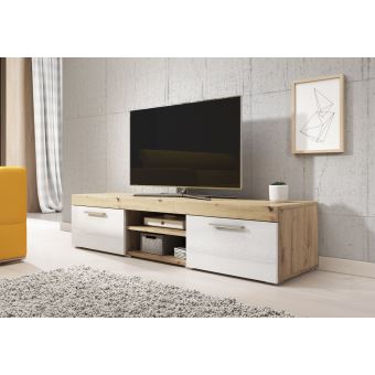 E Com Meuble Tv Armoire Tele Table Television Paris 140 Cm