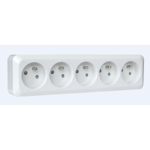 DIO - Bloc multiprise &agrave; cabler 5 prises 2P+T 16A - Blanc