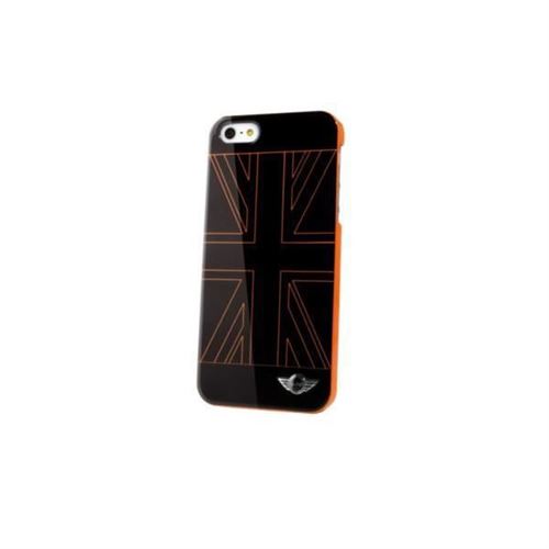 Coque Mini Drapeau UK pour iPhone 5, Noire/Orange