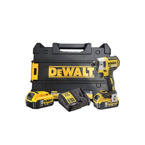 Visseuse à Chocs 18V Xr Brushless + 2 Batteries 5Ah + Chargeur + Coffret T-Stak - Dewalt - Dcf887P2-Qw