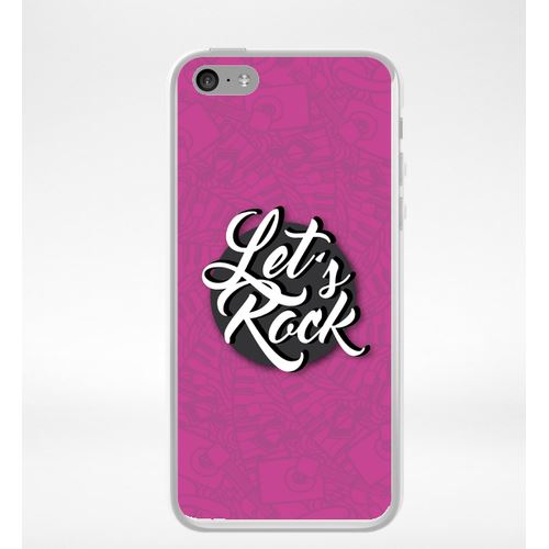 Coque Lets Rock Fond Rose Compatible Iphone 5c Transparent