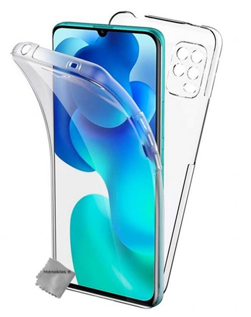 Coque silicone gel fine 360 integrale (avant et arriere) pour Xiaomi Mi 10 Lite 5G avec verre trempe - TRANSPARENT - htdmobiles