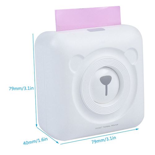 2windeal® Mini Pocket Imprimante thermique Bluetooth avec 5