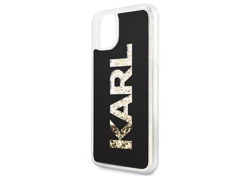 Coque pour Iphone 11 Pro Max Karl Lagerfeld Paillettes logo or
