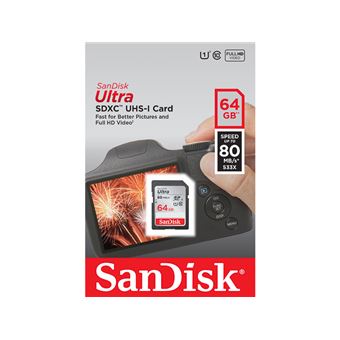 Carte mémoire SDXC SanDisk Ultra 64 Go Gris - 1