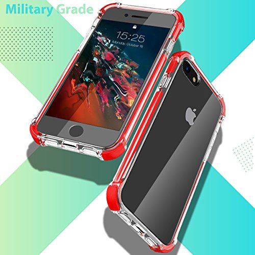 MATEPROX iPhone 8 Coque iPhone 7 Coque Clair Heavy Duty de Protection Anti-Scratch Housse Super TPU Bumper Coque pour iPhone 8/7-rouge