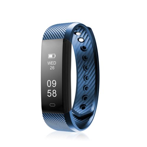 ID115HR montre intelligente de bracelet Moniteur Du Sommeil Brassard Fitness Tracker Bleu