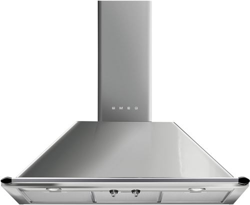 Smeg Ktr90Xe - Hotte - Hotte Décorative - Largeur : 90 Cm - Profondeur : 48 Cm - Evacuation & Recyclage - Acier Inoxydable