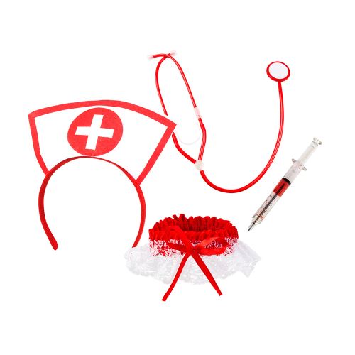 Boland set d'infirmerie polystyr&egrave;ne/polypropyl&egrave;ne rouge/blanc 4 pi&egrave;ces