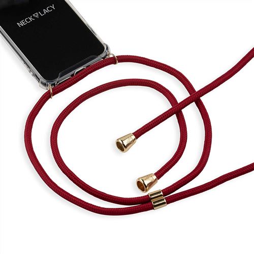 NECKLACY Coque de Protection à Suspendre pour Samsung Galaxy S10 avec Cordon de Serrage Cerise