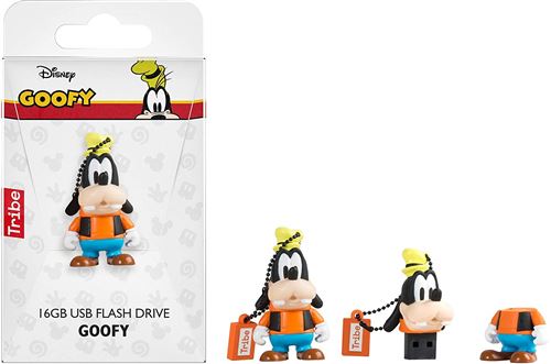 Tribe Disney Goofy (Dingo) Clé USB 16 Go Fantaisie Pendrive USB Flash Drive 2.0, Originale Stockage Memoire avec Porte-Clés