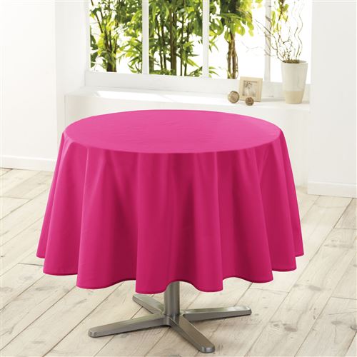 Nappe ronde (0) 180 cm polyester uni essentiel Fuchsia