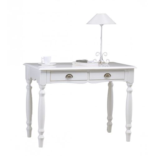 Bureau blanc 2 tiroirs charme