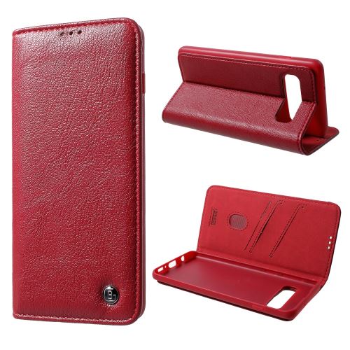 Etui en PU série kala porte-cartes crazy horse porte-cartes/support rouge pour votre Samsung Galaxy S10