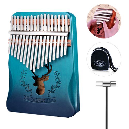 Kalimba Pouce Piano 17 Touches Avec Acajou En Bois Avec Sac, Marteau Et Livre De Musique, Parfait Pour Debutants, Enfants