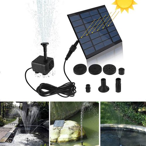 Kit de fontaine à énergie solaire 5W, pompe à eau, avec panneau et
