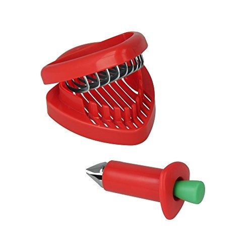 Metaltex equeuteur et trancheur a fraises en plastique - 2 en 1 - 9,5 x 4 cm 8 x 9 x 3 cm 20466410080