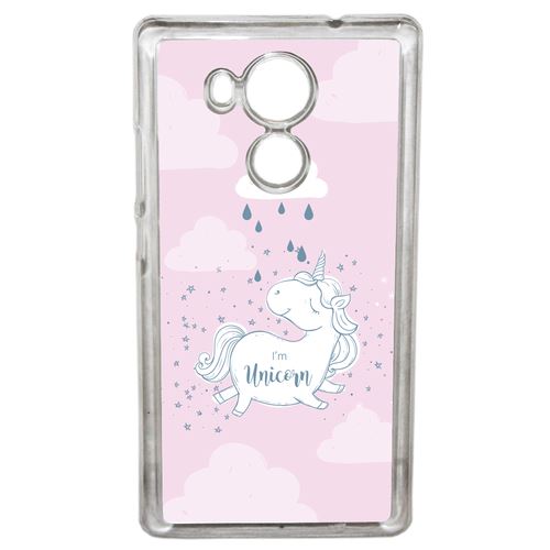 Coque Unicorne Nuage Fond Rose Compatible Huawei Mate 8 Transparent