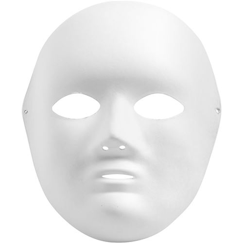 Creotime masque 22 x 17 cm pâte à papier blanche 1 pièce