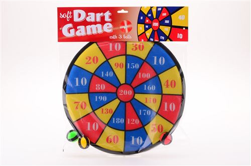 JOHNTOY Jeu de fl&eacute;chettes en velcro avec 3 balles de +/- 36 cm