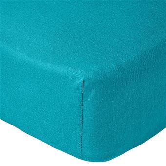 Drap housse Jersey Extensible lit 70x140 cm Bleu Tropical - 1
