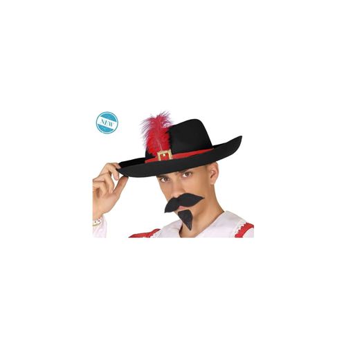 ATOSA - Chapeau Mousquetaire Noir et Rouge